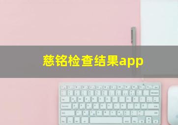 慈铭检查结果app