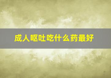 成人呕吐吃什么药最好