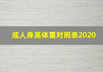 成人身高体重对照表2020