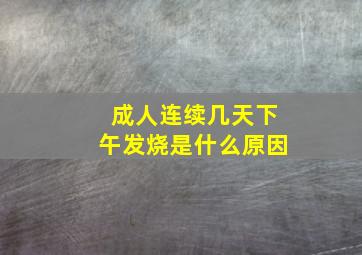 成人连续几天下午发烧是什么原因