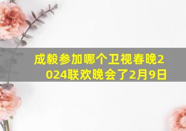 成毅参加哪个卫视春晚2024联欢晚会了2月9日