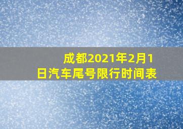 成都2021年2月1日汽车尾号限行时间表