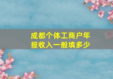 成都个体工商户年报收入一般填多少