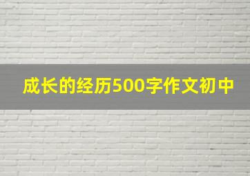 成长的经历500字作文初中