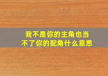 我不是你的主角也当不了你的配角什么意思