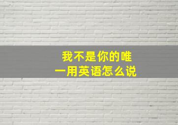 我不是你的唯一用英语怎么说