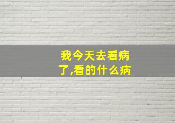 我今天去看病了,看的什么病