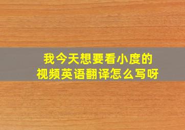 我今天想要看小度的视频英语翻译怎么写呀