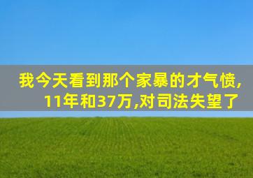 我今天看到那个家暴的才气愤,11年和37万,对司法失望了