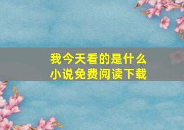 我今天看的是什么小说免费阅读下载