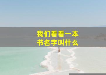 我们看看一本书名字叫什么