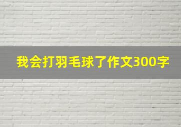 我会打羽毛球了作文300字