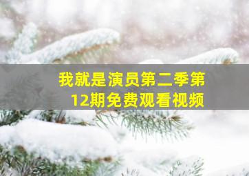 我就是演员第二季第12期免费观看视频