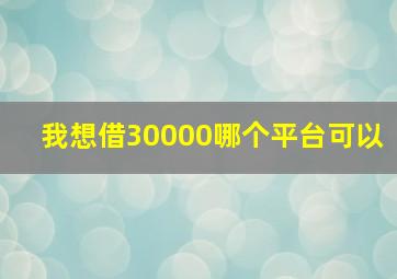 我想借30000哪个平台可以