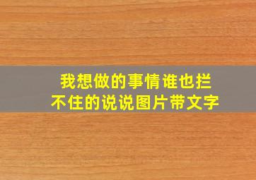 我想做的事情谁也拦不住的说说图片带文字