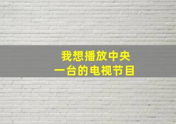 我想播放中央一台的电视节目