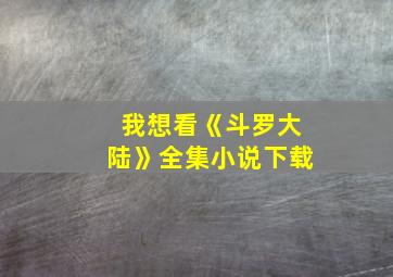 我想看《斗罗大陆》全集小说下载