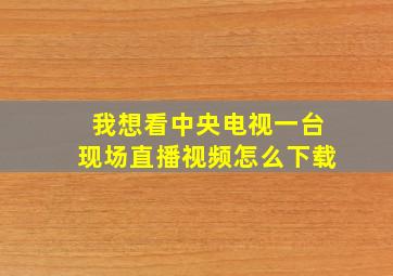 我想看中央电视一台现场直播视频怎么下载