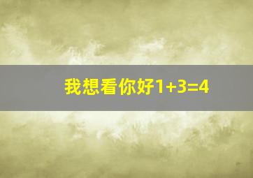 我想看你好1+3=4