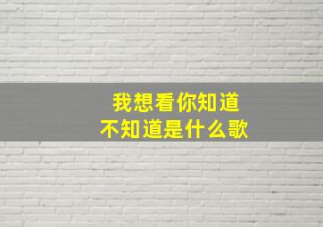 我想看你知道不知道是什么歌