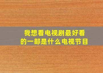 我想看电视剧最好看的一部是什么电视节目