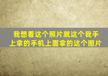 我想看这个照片就这个我手上拿的手机上面拿的这个图片