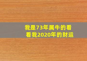 我是73年属牛的看看我2020年的财运