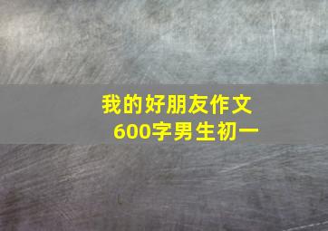 我的好朋友作文600字男生初一