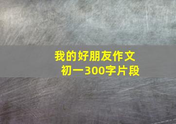 我的好朋友作文初一300字片段