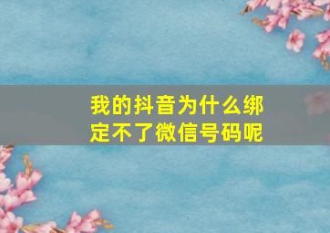 我的抖音为什么绑定不了微信号码呢