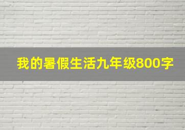 我的暑假生活九年级800字