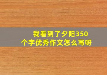 我看到了夕阳350个字优秀作文怎么写呀