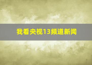 我看央视13频道新闻