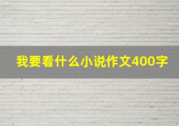 我要看什么小说作文400字