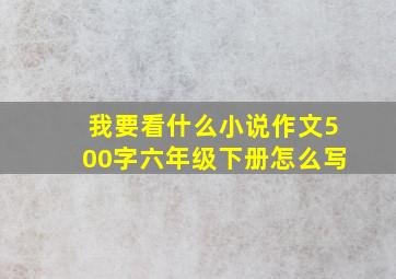 我要看什么小说作文500字六年级下册怎么写