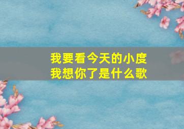 我要看今天的小度我想你了是什么歌