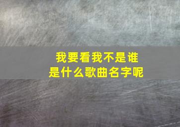 我要看我不是谁是什么歌曲名字呢