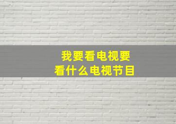 我要看电视要看什么电视节目