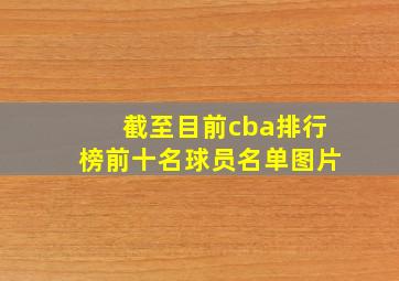 截至目前cba排行榜前十名球员名单图片