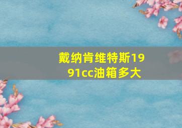 戴纳肯维特斯1991cc油箱多大