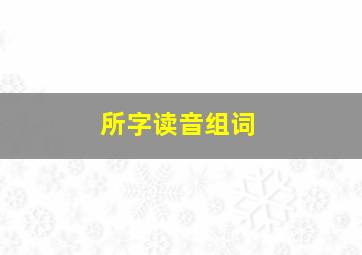 所字读音组词