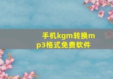 手机kgm转换mp3格式免费软件