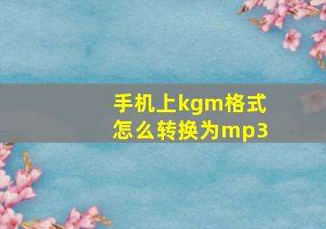 手机上kgm格式怎么转换为mp3