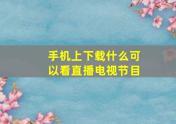 手机上下载什么可以看直播电视节目