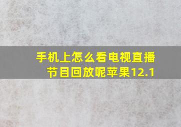 手机上怎么看电视直播节目回放呢苹果12.1