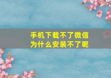 手机下载不了微信为什么安装不了呢