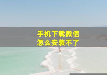 手机下载微信怎么安装不了