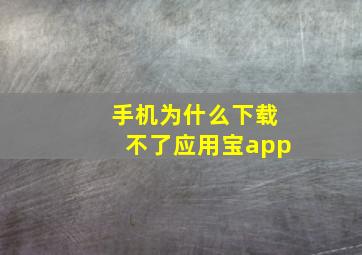 手机为什么下载不了应用宝app