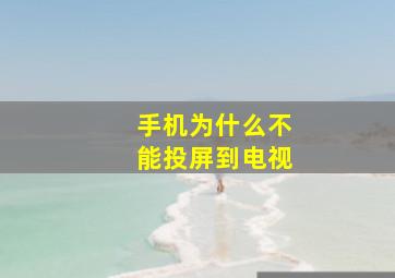 手机为什么不能投屏到电视