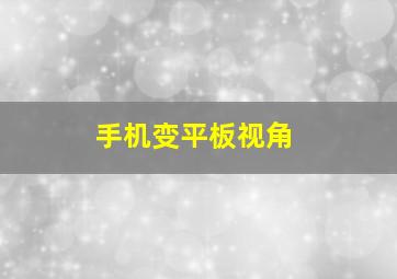 手机变平板视角